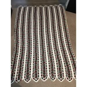 Vintage Crochet Blanket Throw 40”x59”